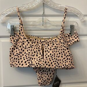 Zaful Pink and Black Leopard Print Bikini Swimsuit Size:Small US 4 New With Tags